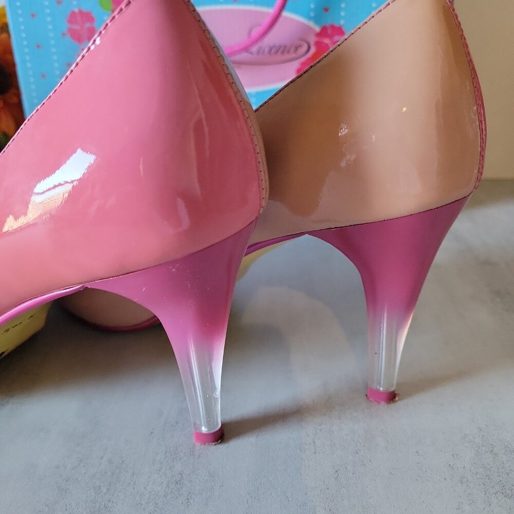Poetic Licence Women's Summer Bloom Heels Shoes Peach Fuchsia Multi-Color 8.5us - Picture 9 of 16